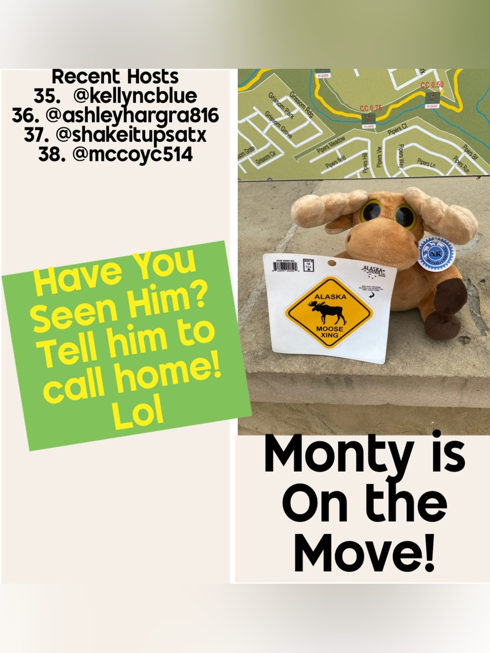 MONTY MOOSE TRACKING!     Where in the Posh Universe is Monty Moose?
